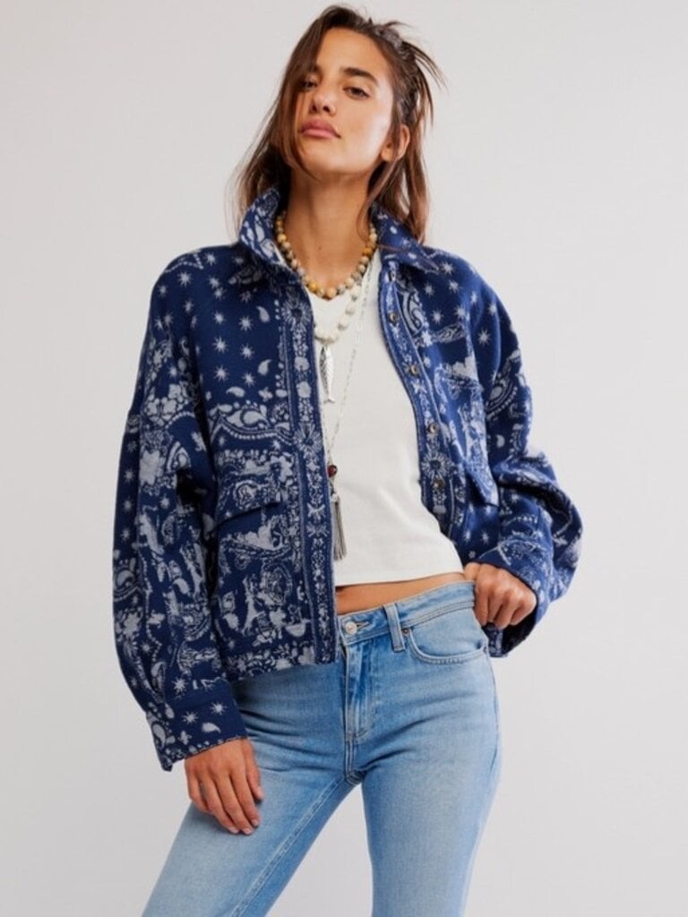 Free People Bandana Jacquard Jacket M